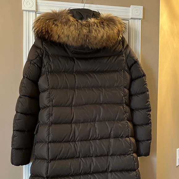 Moncler Dark Brown Puffer Jacket with Fur Trim - Picture 3 of 9